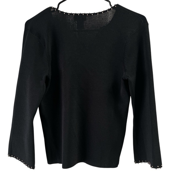 Sigrid Olsen black long sleeve blouse - Picture 4 of 4